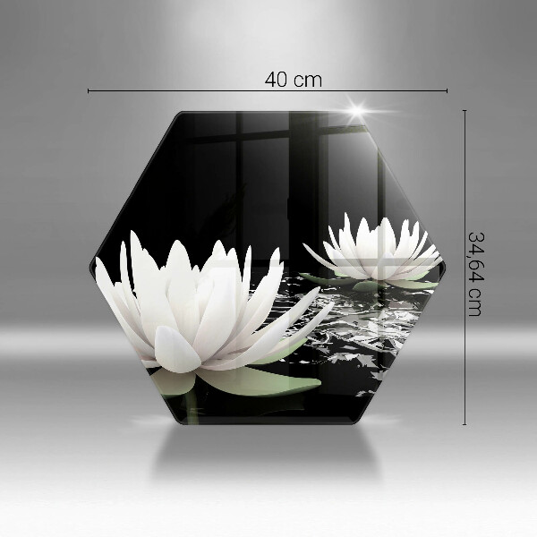 Cache plaque de cuisson Lys blancs sur l'eau