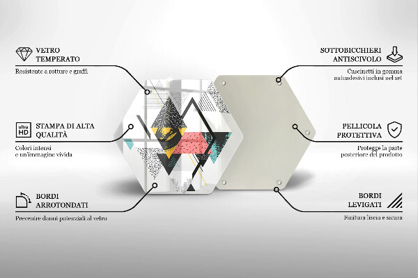 Cache plaque de cuisson Triangles abstraits