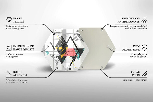 Cache plaque de cuisson Triangles abstraits