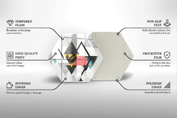 Cache plaque de cuisson Triangles abstraits