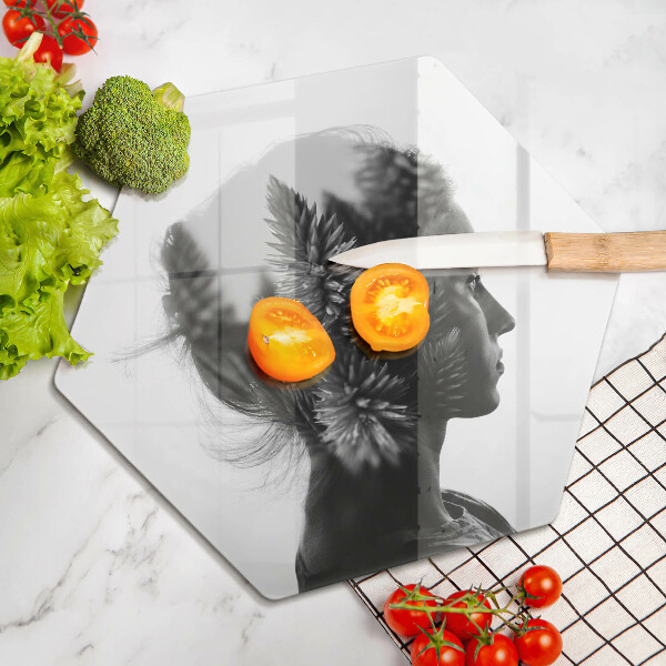 Cache plaque de cuisson Femme et forêt