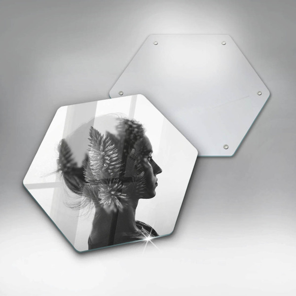 Cache plaque de cuisson Femme et forêt