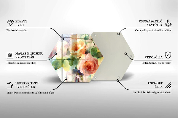 Cache plaque de cuisson Fleurs peintes