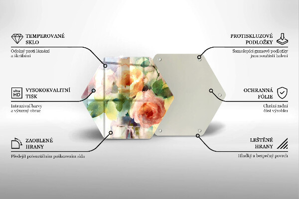 Cache plaque de cuisson Fleurs peintes