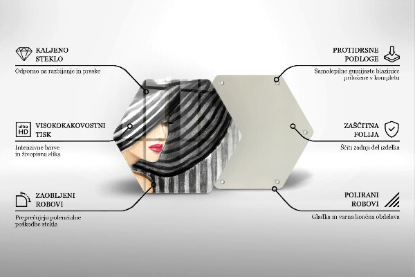 Cache plaque de cuisson Femme au chapeau