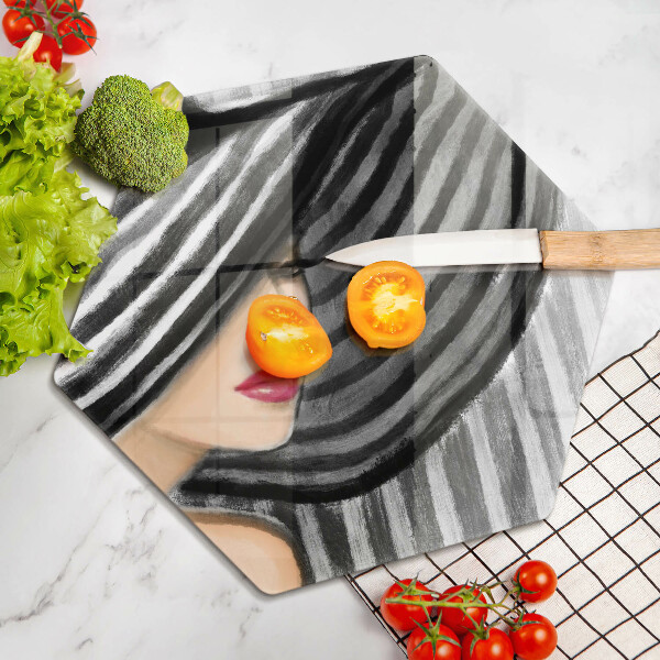 Cache plaque de cuisson Femme au chapeau