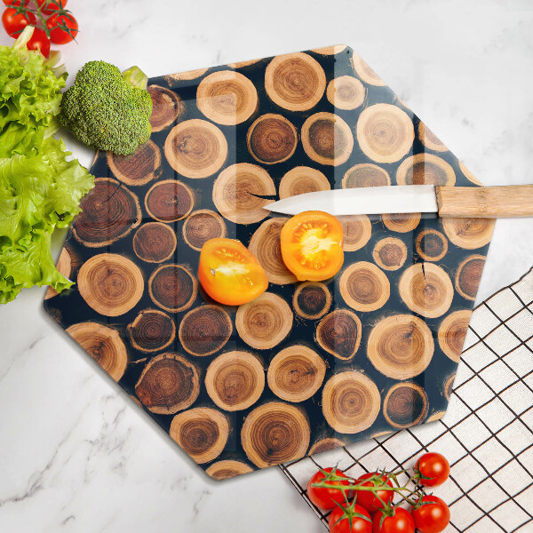 Cache plaque de cuisson Des souches d'arbres en bois