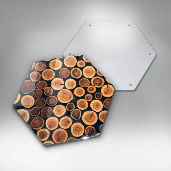 Cache plaque de cuisson Des souches d'arbres en bois