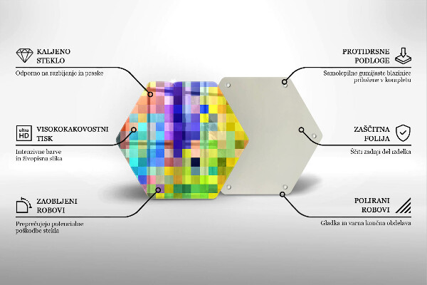 Cache plaque de cuisson Carrés de pixels colorés