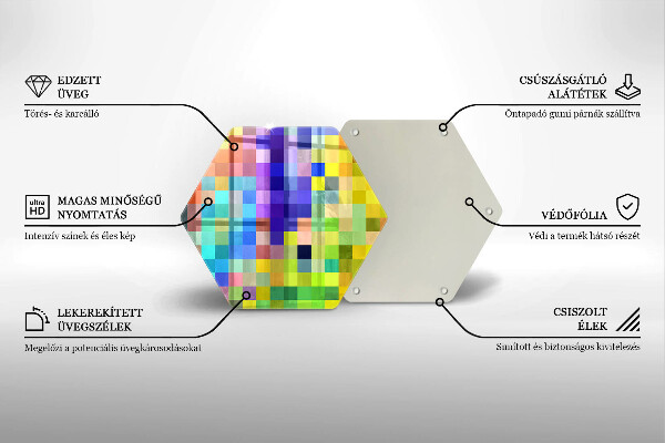 Cache plaque de cuisson Carrés de pixels colorés