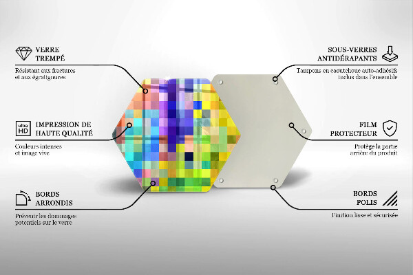 Cache plaque de cuisson Carrés de pixels colorés