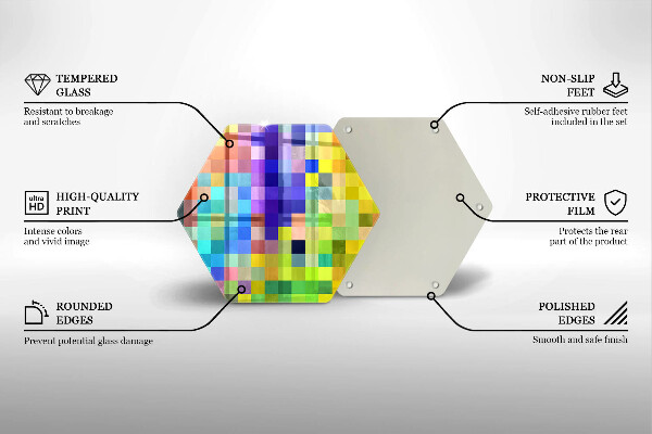 Cache plaque de cuisson Carrés de pixels colorés
