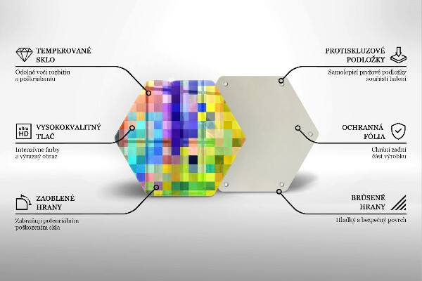 Cache plaque de cuisson Carrés de pixels colorés