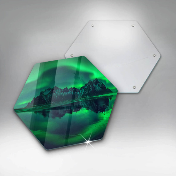 Cache plaque de cuisson Paysage d'aurores boréales