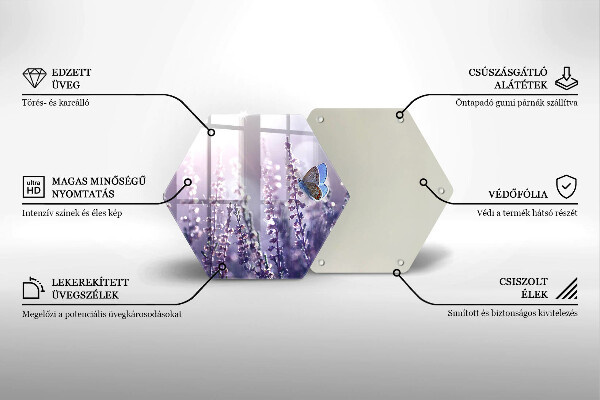 Cache plaque de cuisson Fleurs sauvages et papillon