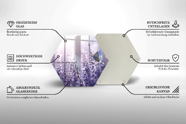 Cache plaque de cuisson Fleurs sauvages et papillon