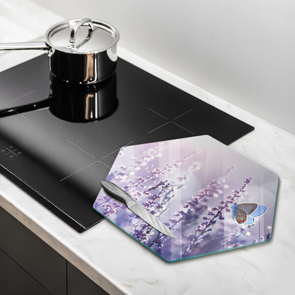 Cache plaque de cuisson Fleurs sauvages et papillon
