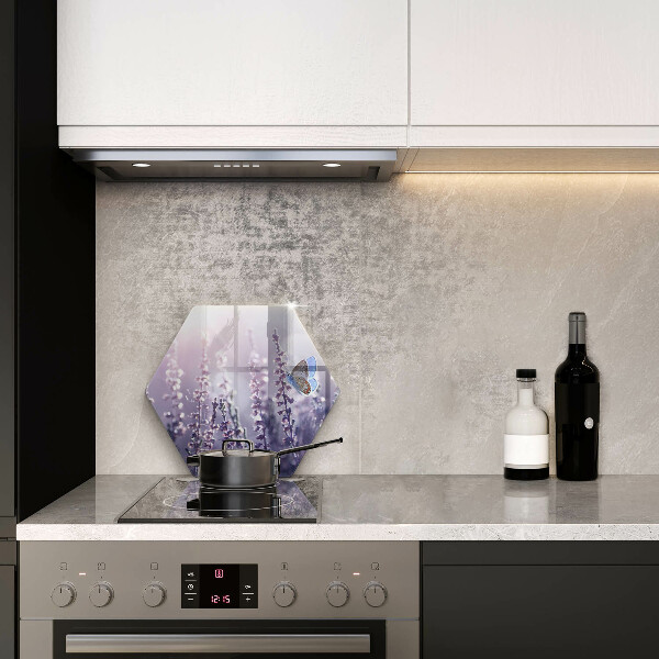 Cache plaque de cuisson Fleurs sauvages et papillon