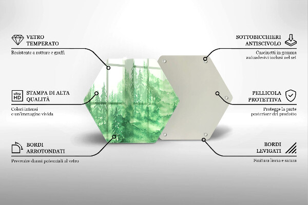 Cache plaque de cuisson Forêt peinte
