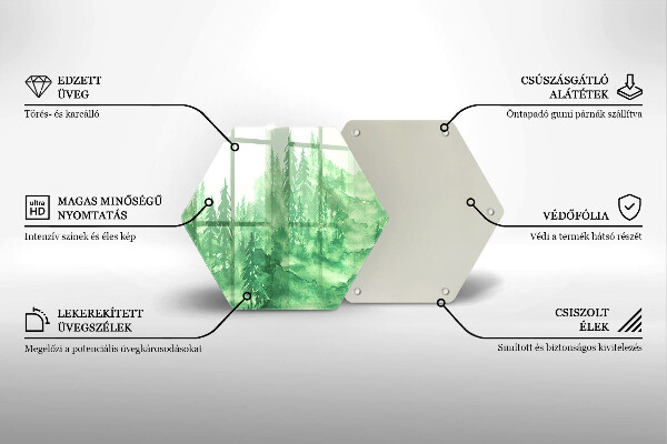 Cache plaque de cuisson Forêt peinte