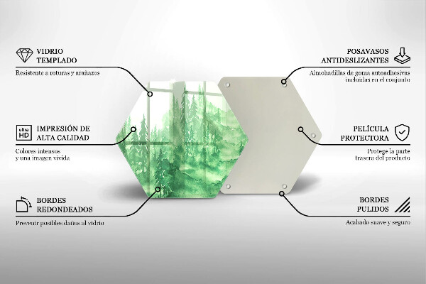 Cache plaque de cuisson Forêt peinte