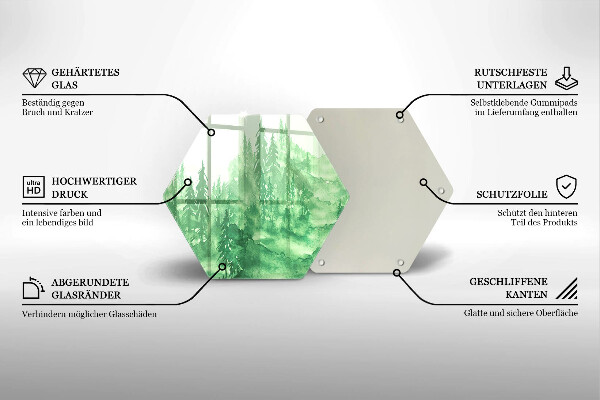 Cache plaque de cuisson Forêt peinte