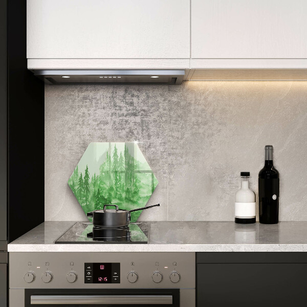 Cache plaque de cuisson Forêt peinte