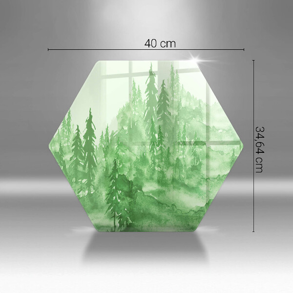 Cache plaque de cuisson Forêt peinte