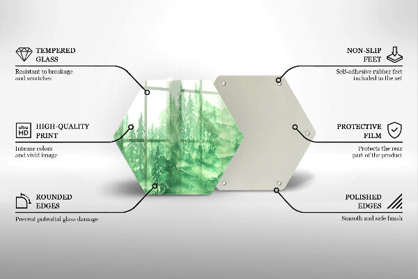 Cache plaque de cuisson Forêt peinte
