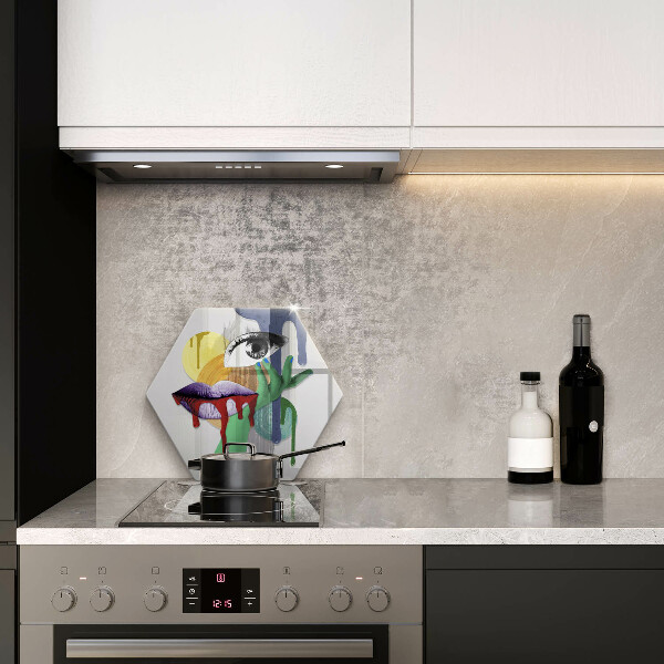 Cache plaque de cuisson Collage abstrait artistique