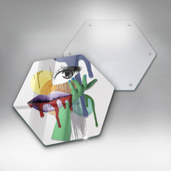 Cache plaque de cuisson Collage abstrait artistique