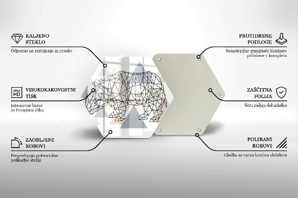 Cache plaque de cuisson Rhinocéros de dessin au trait