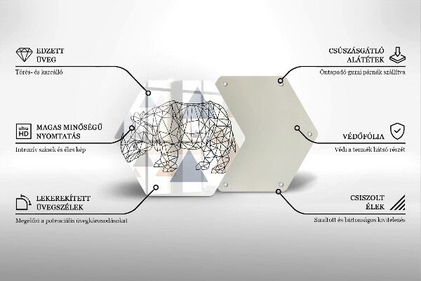 Cache plaque de cuisson Rhinocéros de dessin au trait