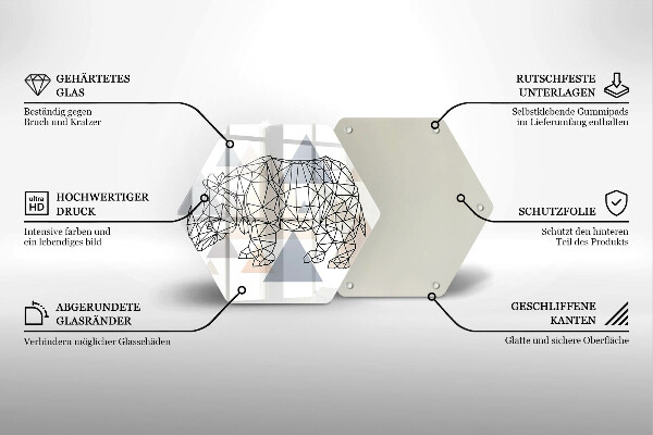 Cache plaque de cuisson Rhinocéros de dessin au trait