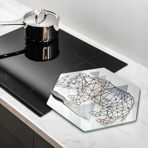 Cache plaque de cuisson Rhinocéros de dessin au trait