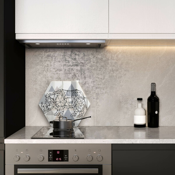 Cache plaque de cuisson Rhinocéros de dessin au trait