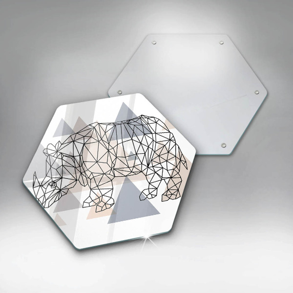 Cache plaque de cuisson Rhinocéros de dessin au trait