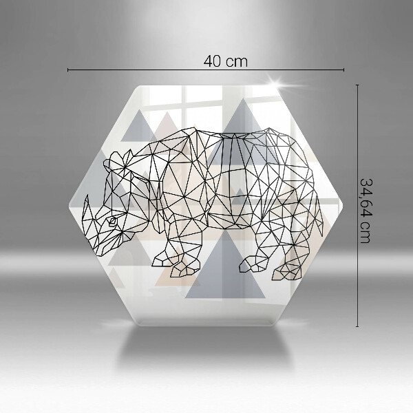 Cache plaque de cuisson Rhinocéros de dessin au trait