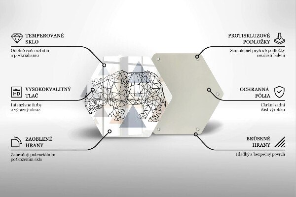 Cache plaque de cuisson Rhinocéros de dessin au trait
