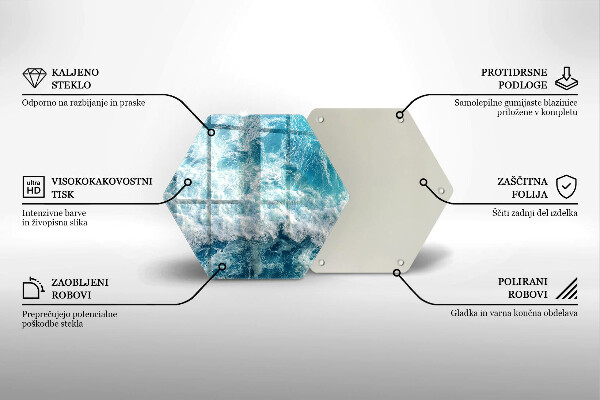 Cache plaque de cuisson Vagues d'eau de mer