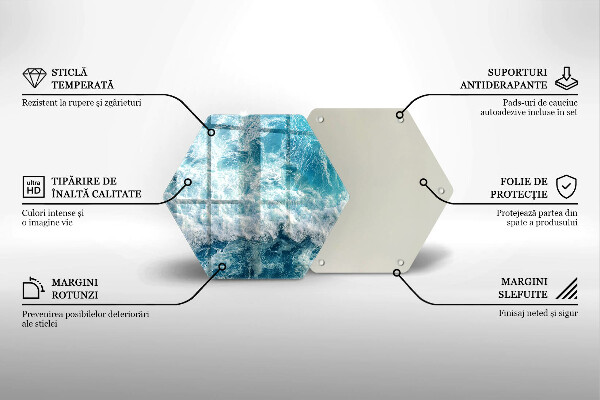 Cache plaque de cuisson Vagues d'eau de mer