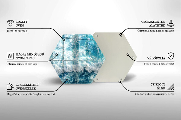 Cache plaque de cuisson Vagues d'eau de mer