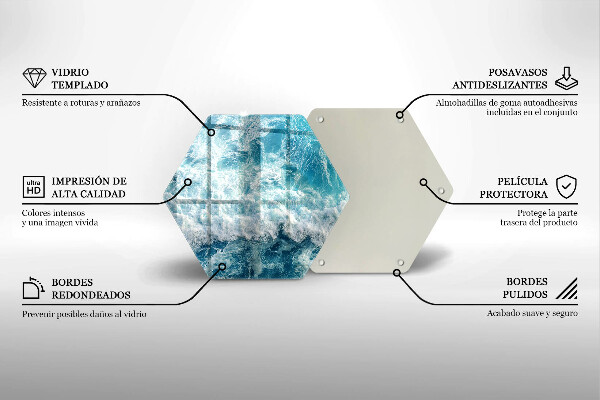 Cache plaque de cuisson Vagues d'eau de mer