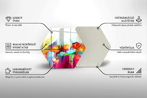 Cache plaque de cuisson Fleurs peintes