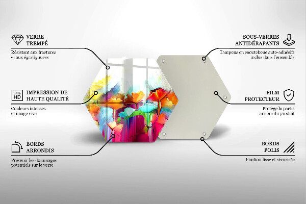 Cache plaque de cuisson Fleurs peintes