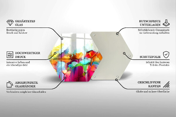 Cache plaque de cuisson Fleurs peintes