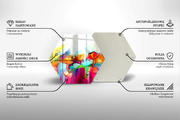 Cache plaque de cuisson Fleurs peintes