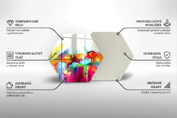 Cache plaque de cuisson Fleurs peintes