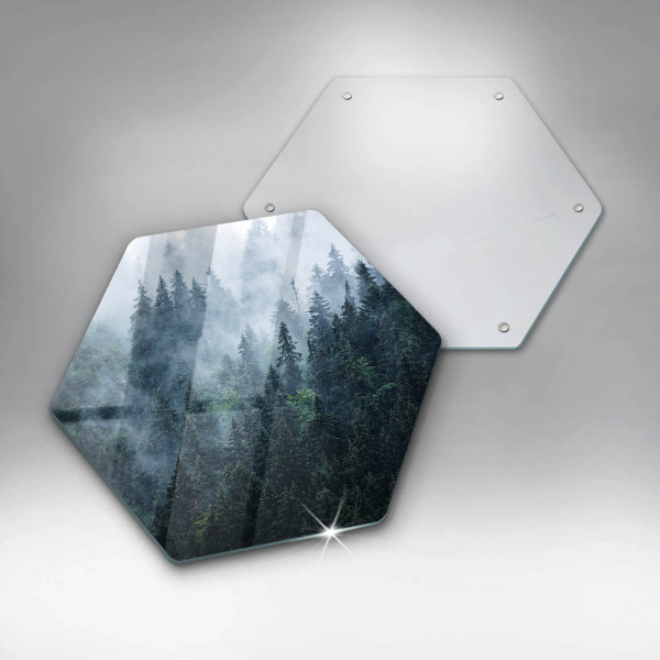 Cache plaque de cuisson Arbres forestiers et brouillard