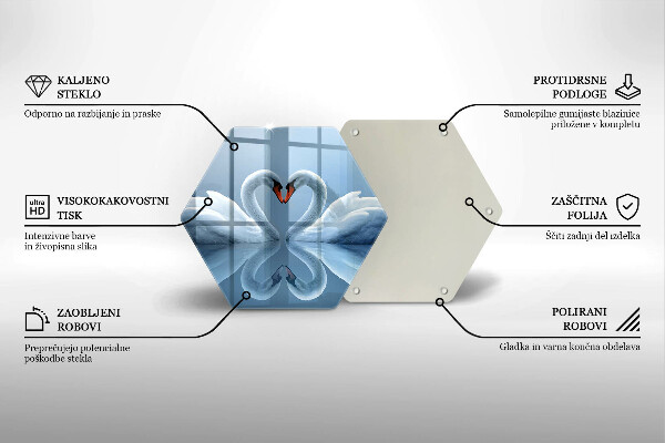 Cache plaque de cuisson Deux coeurs de cygne